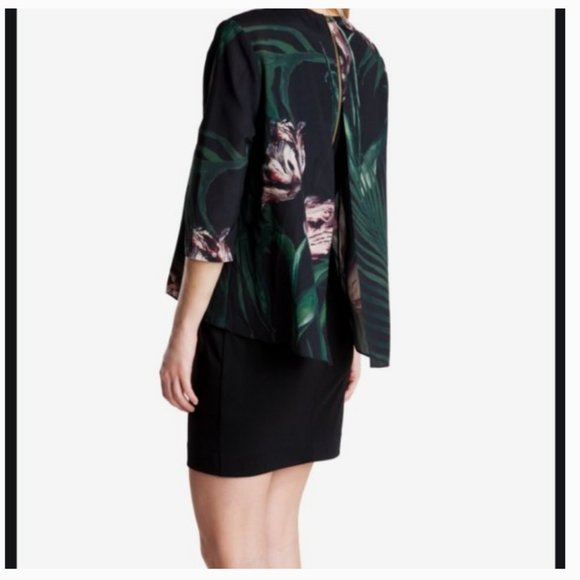 Ted Baker Palm Floral overhang tunic dress size 3 nwot - Picture 4 of 14